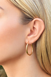 Oval Hoop Earrings - Abra Jewellery - earrings