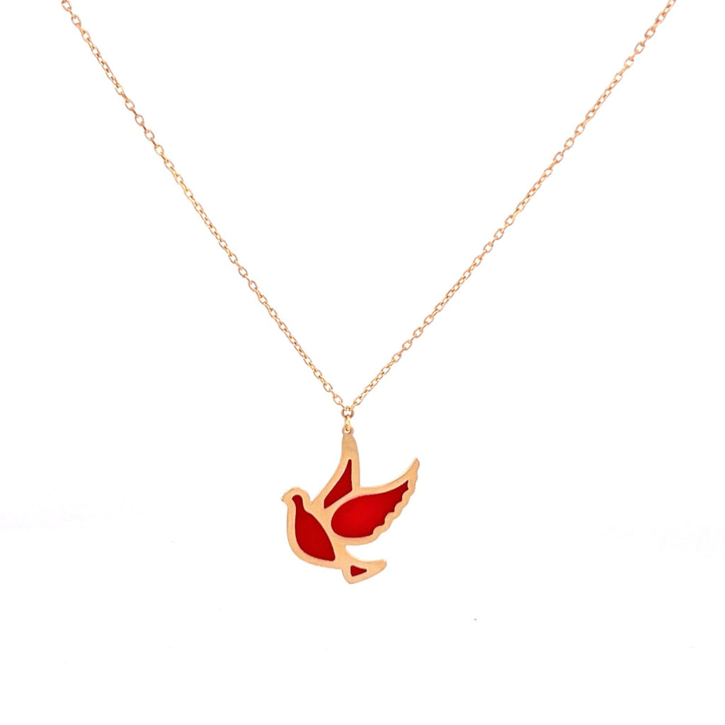 Red Dove Necklace - Abra Jewellery