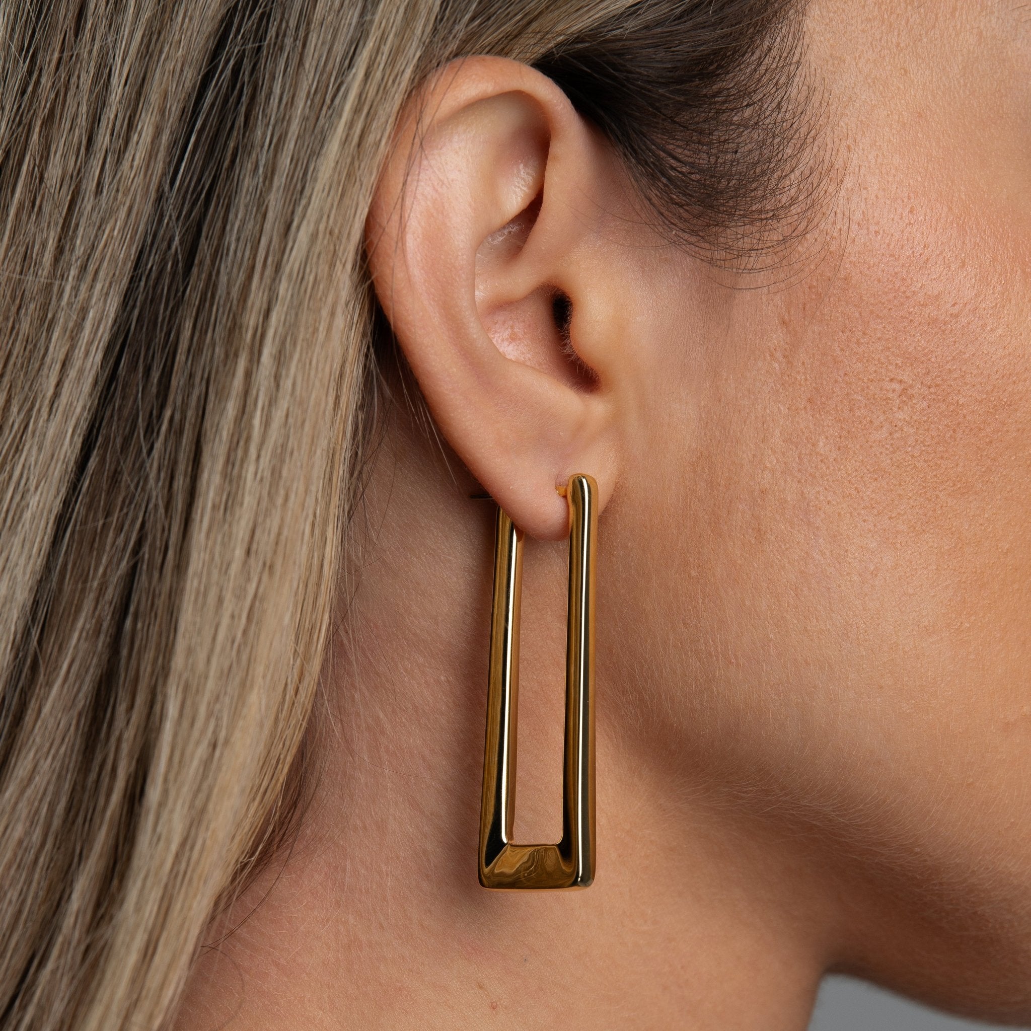 Elongated Rectangle Earrings - Abra Jewellery - earrings