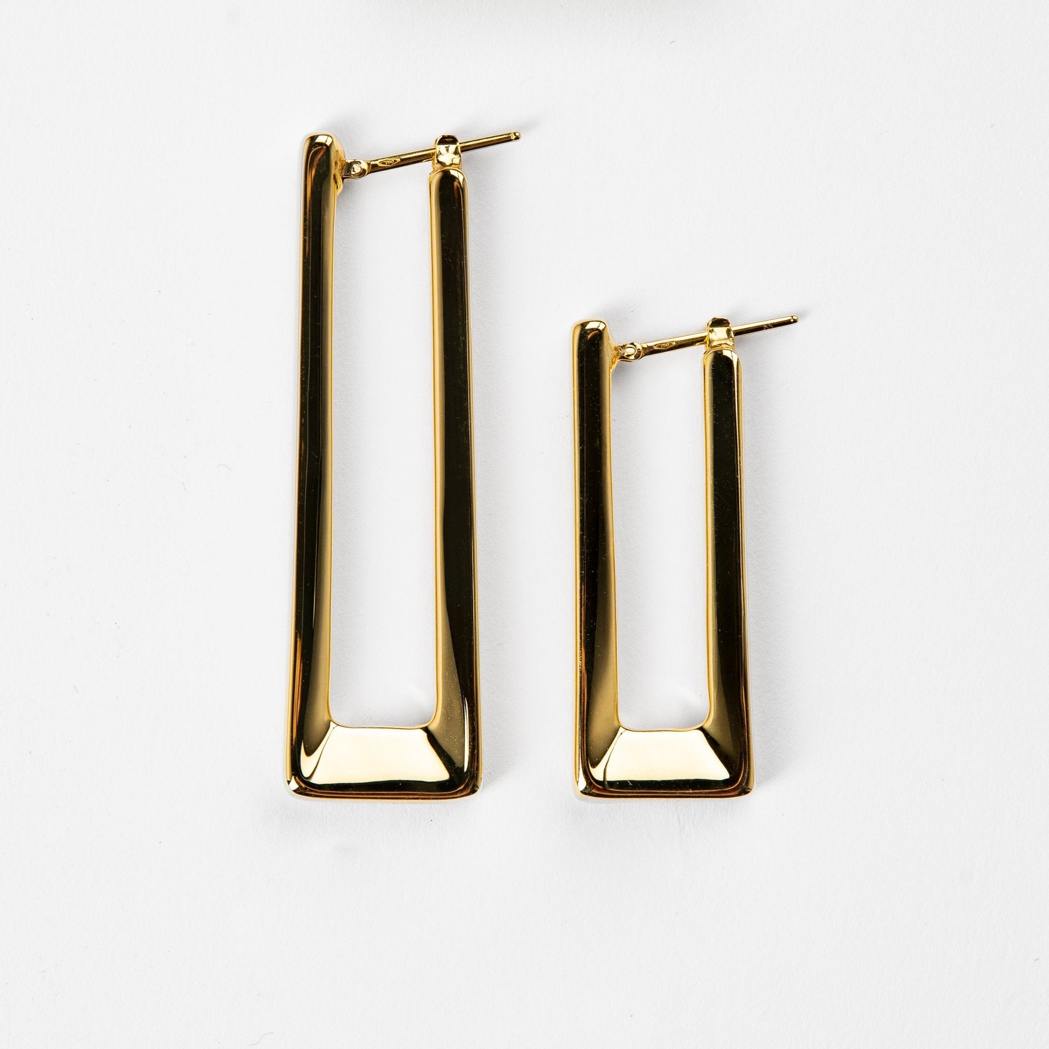Elongated Rectangle Earrings - Abra Jewellery - earrings