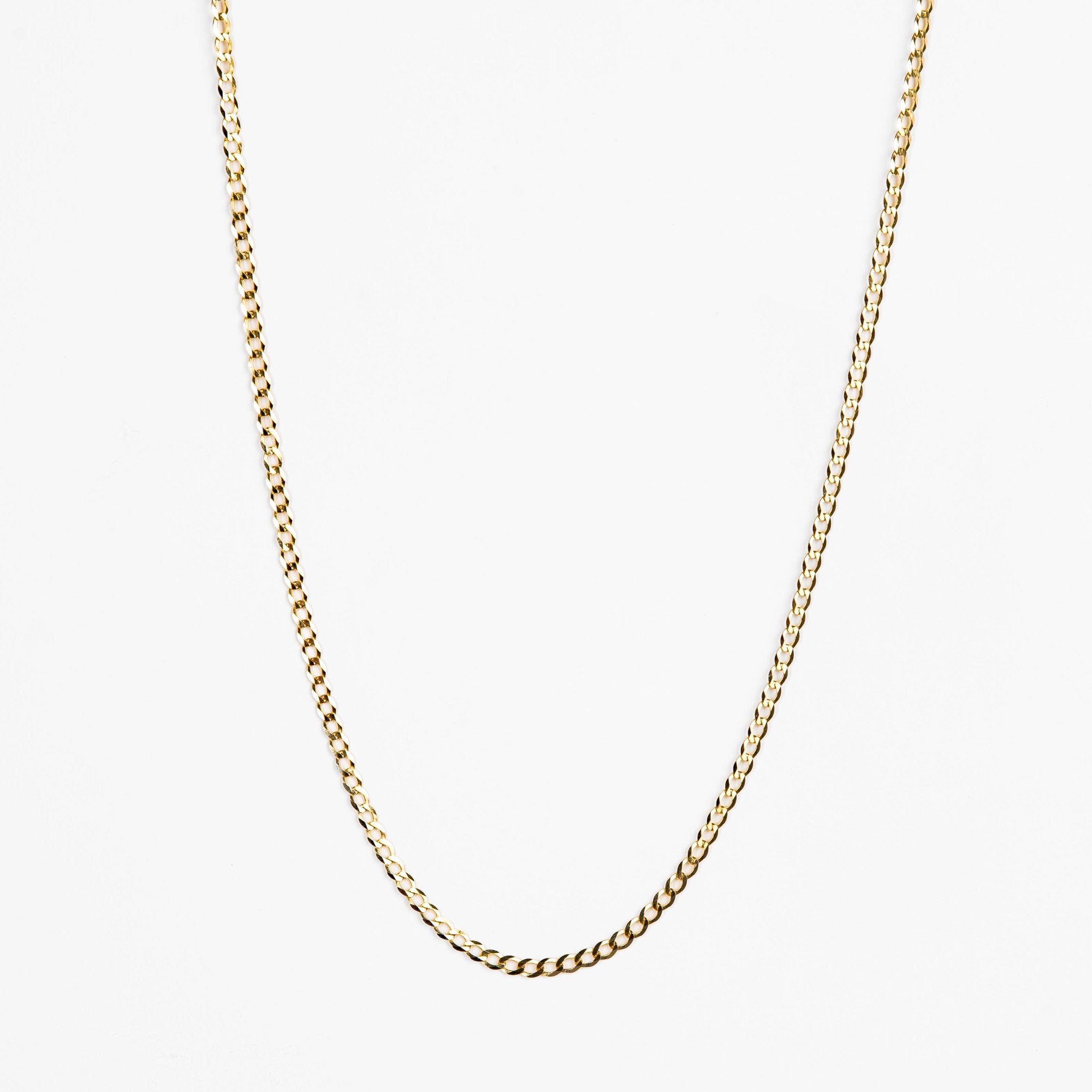 Flat Curb Chain Necklace - Abra Jewellery - necklace