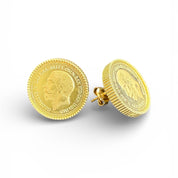 Gold Lira Coin Earrings - Abra Jewellery - earrings