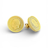 Gold Lira Coin Earrings