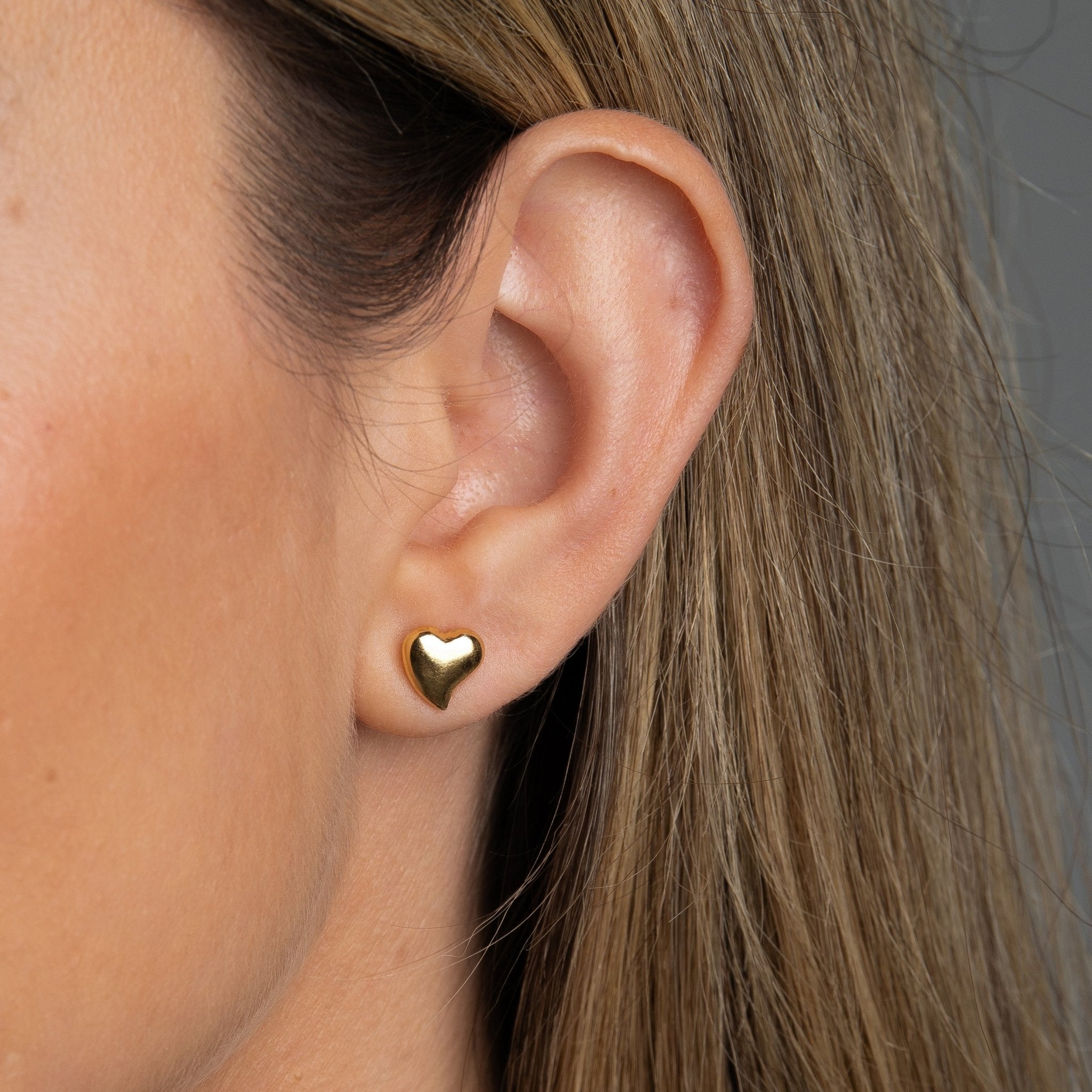 Heart Stud Earrings - Abra Jewellery - earrings