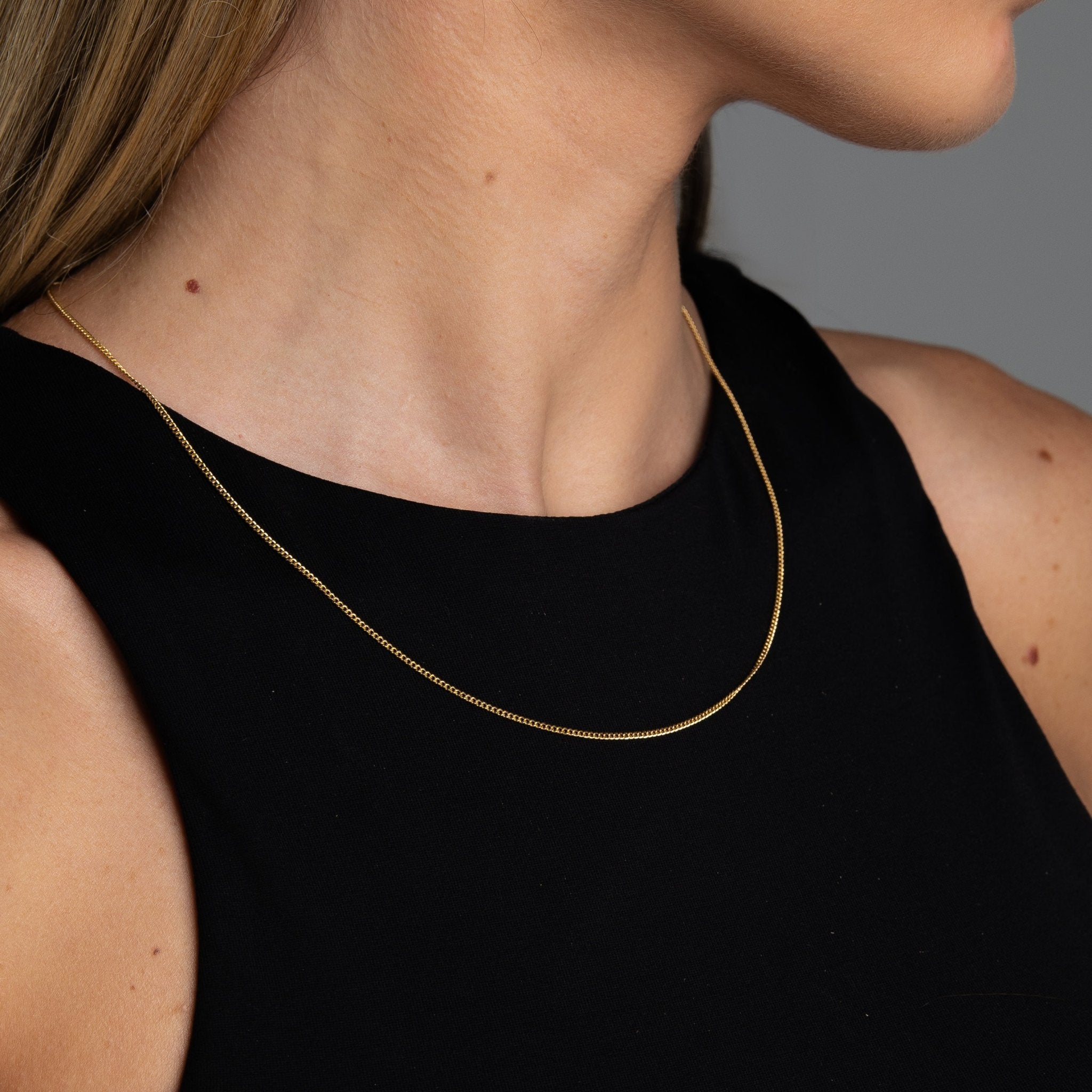 Mini Flat Curb Chain Necklace - Abra Jewellery - necklace