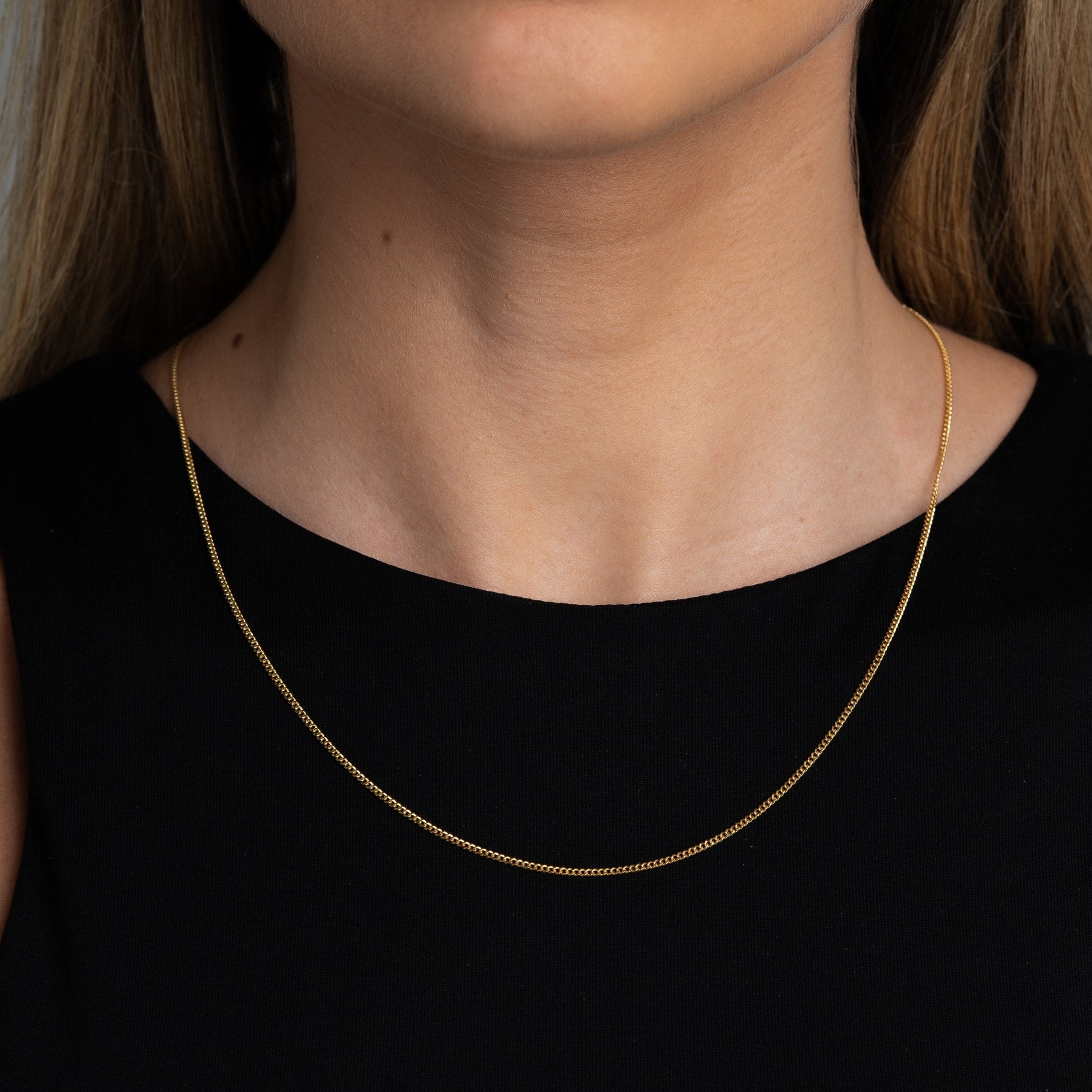 Mini Flat Curb Chain Necklace - Abra Jewellery - necklace