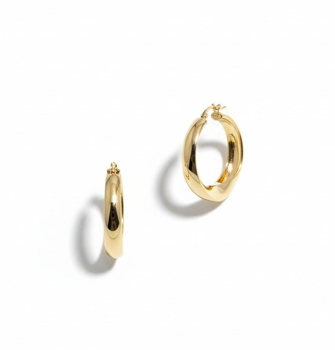 Twist Hoop Earrings - Abra Jewellery - earrings